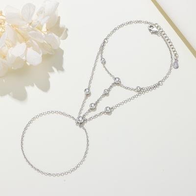 Charms 925 Silver Bohemian White Zircon Chain Bracelet Women Jewelry Making Diy Fine Gift Accessory