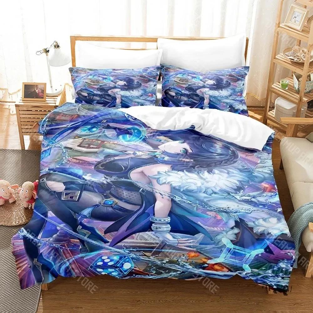 3D Print Anime Game Yelan Genshin Impact Bedding Set Boys Girls Twin Queen King Size Duvet Cover Pillowcase Bed Boys Adult