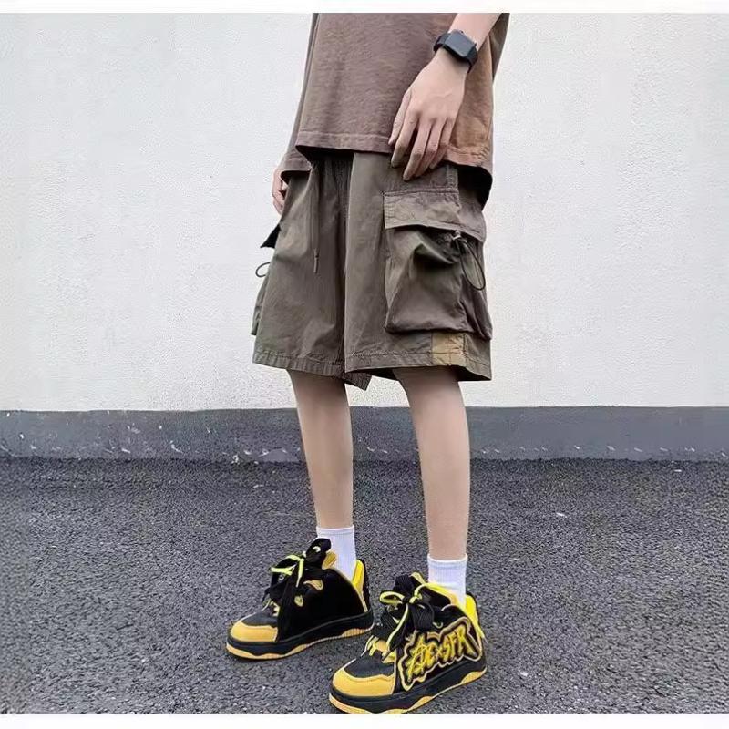 

Рабочие шорты в американском стиле, мужские летние, тонкие, с большими карманами, повседневные брюки, свободные, прямые, пятиминутные брюки XL оливковый