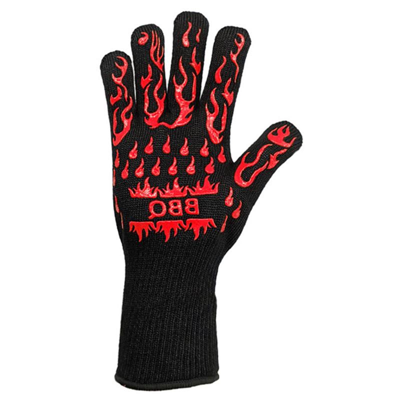 BBQ Microwave Oven Gloves High Temperature Resistance Barbecue Mitts 800 Degrees Fireproof Anti Heat Insulation Glove for Baking