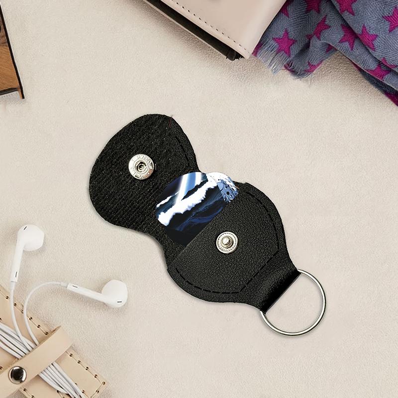 3PCS/Pack PU Leather Potable Guitar Pick Bag Black Brown 2Color Available Pick Holder Pick Storage Keychain Guitar Accessory ZYF