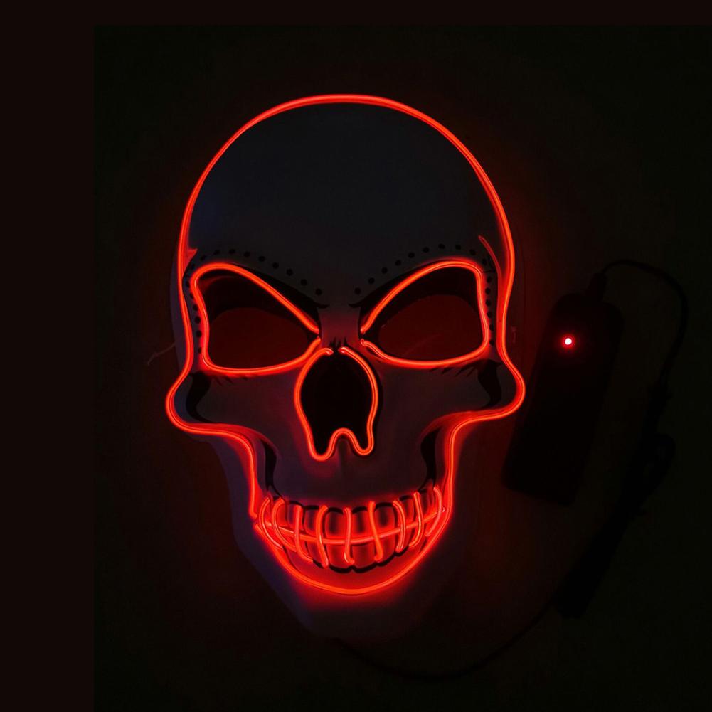 1 Stück Totenkopf LED Maske Maskerade Masken Neon Maske Licht Leuchten im Dunkeln Mascara Horror Maske Leuchtende Maske Halloween Party Maske