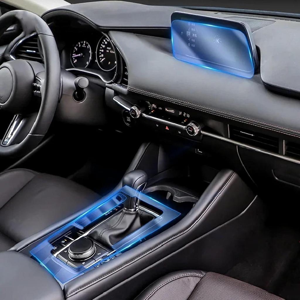 Passend für Mazda 3 Axela 2018-2024 Auto Innenraum Autotür Mittelkonsole Gangschaltung Navigation Transparent TPU Schutzfolie