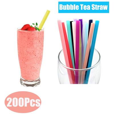 50-400 ks Barevné & Černé Velké Pítka Brčka na Bubble Tea Milk Tea Smoothie Milkshake Párty Svatba Bar Domácí Doplňky