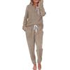 European Cross-Border 2025 Women's Casual Two-Piece Pocket Suit with Buttoned Sweatshirt and Pants