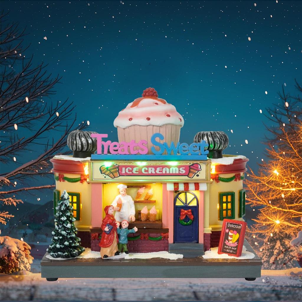 Vánoční dárek Dům Sníh Ozdoba Řemesla Polyresin Dekor Party Laskavosti Obývací pokoj Výstavní Scéna