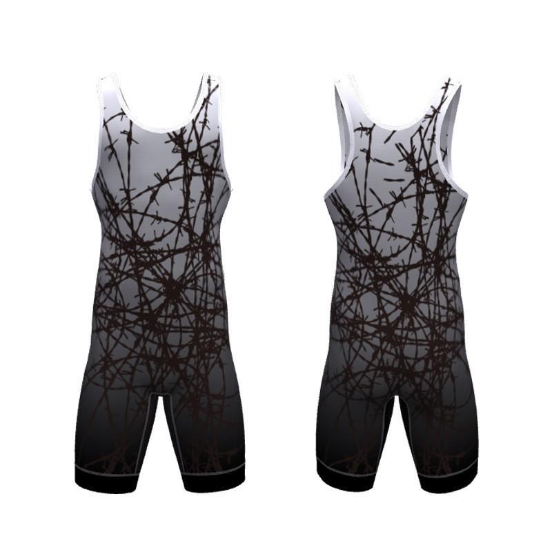 Canottiera da Lotta Libera con Stampa a Trasferimento Termico Uomo Donna Spandex Lycra Tuta Atletica a Compressione