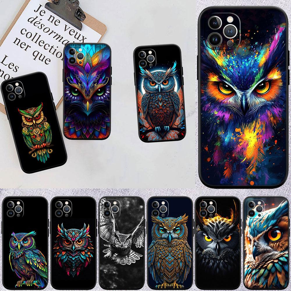 PP15 Cartoon Owl Soft Shell Phone Case for OPPO A3 Pro A72 A74 A76 A77 A77S A78 A79 A94 A95 A18 A40M A58