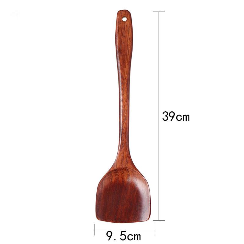

ZISIZ Long-Handle Wooden Wok Spatula Set (4-Pack)