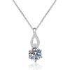 Womens Minimalist Gourd Pendant Necklace 1ct Moissanite Clavicle Chain