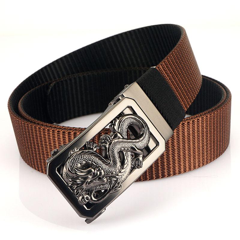 

Двусторонний нейлоновый ремень с храповым механизмом, мужской повседневный ремень, спортивный вращающийся холст с автоматической пряжкой 120cm