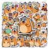 50 Groundhog Doodle Stickers Cartoon Cute Hand Drawn Animal Decorative Mobile Phone Case Water Cup Waterproof Stickers