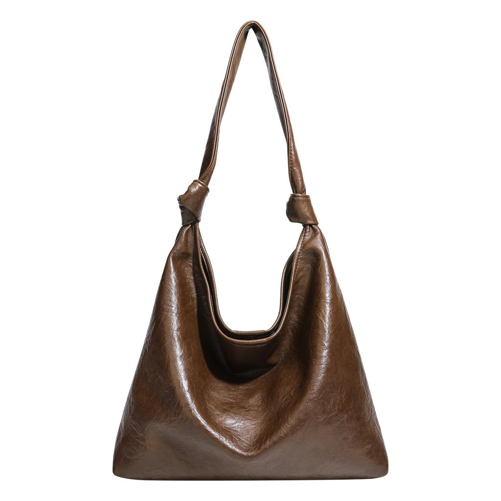 Retro Simple Large-capacity Tote Bag Female College Student Commuter Leisure Bag Single Shoulder Crossbody Underarm Handbag Female