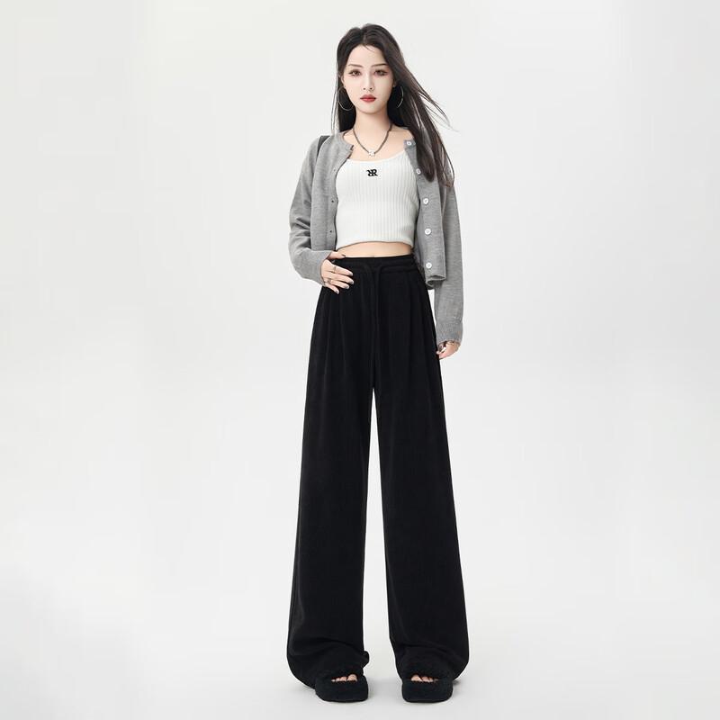 HSTYLE Women's 2025 Relaxed High-Waist Wide-Leg Trousers