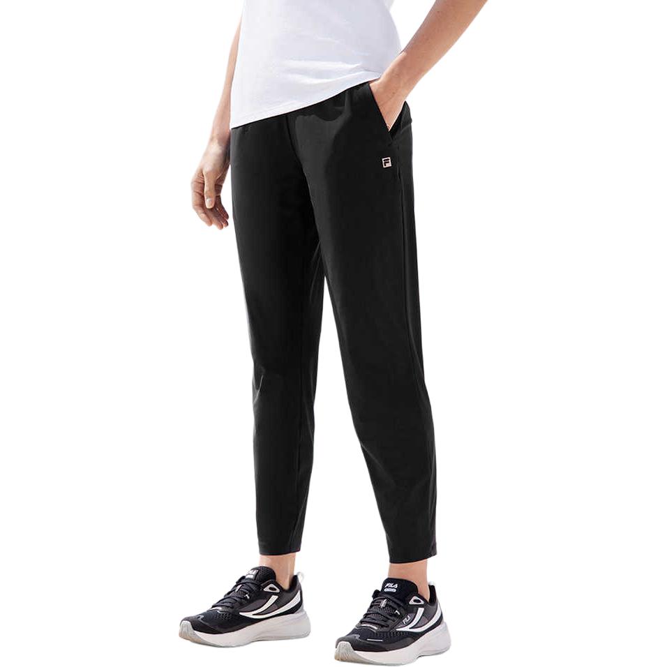 Fila Fitness Comfortable Versatile Logo Design Knitted Sports Pants Women Bottoms Deep-Black A11W521603F-BK