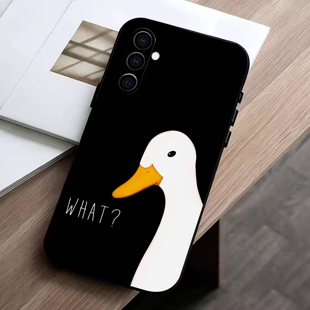 

Little Cute Duck Phone Case For Samsung Galaxy A73,A72,A71,A70,A53,A52,A51,Soft Silicone Black Cover Samsung a31