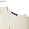 ZANZEA Women Summer V-Neck Ruffles Short Sleeve Casual Blouse