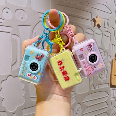 Plastic UV Camera Keychain with Double Sound Light Functions Camera Holder for Backpack Charm Gift Horse Year Gifts Accessories