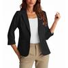Womens Casual 3/4 Sleeve Blazers Open Front Solid Color Lapel Collar Work  Business Suit Jackets