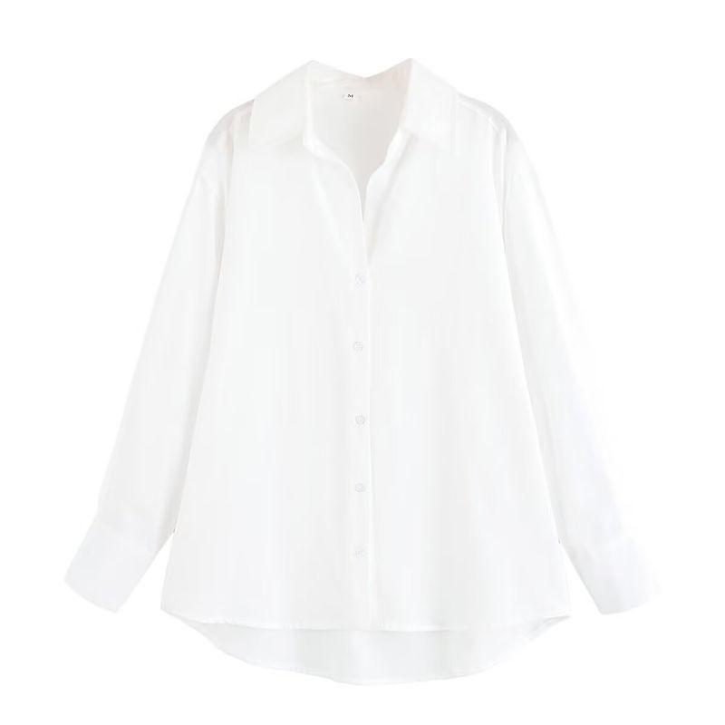 Kaslead New Arrival Women's Fashion Style Fashion Blended Long Sleeves Lapel Shirt 8741049