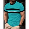3D Print Lattice Stripes T Shirt For Men Color Block Pattern Short-Sleeved Tees Harajuku Streetwear Tops O-Neck T-Shirt Clothes