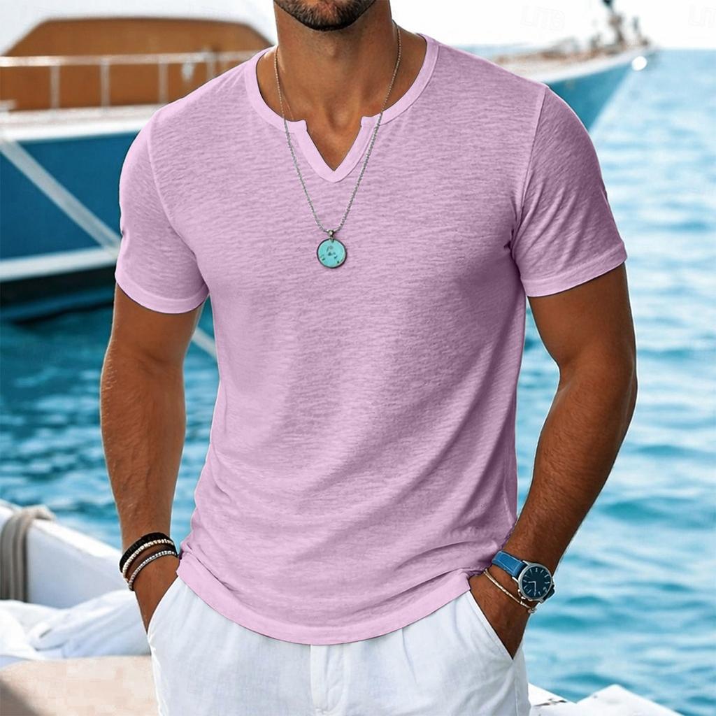 Men's Short-sleeved Color Casual Daily Outdoor Top T-shirt