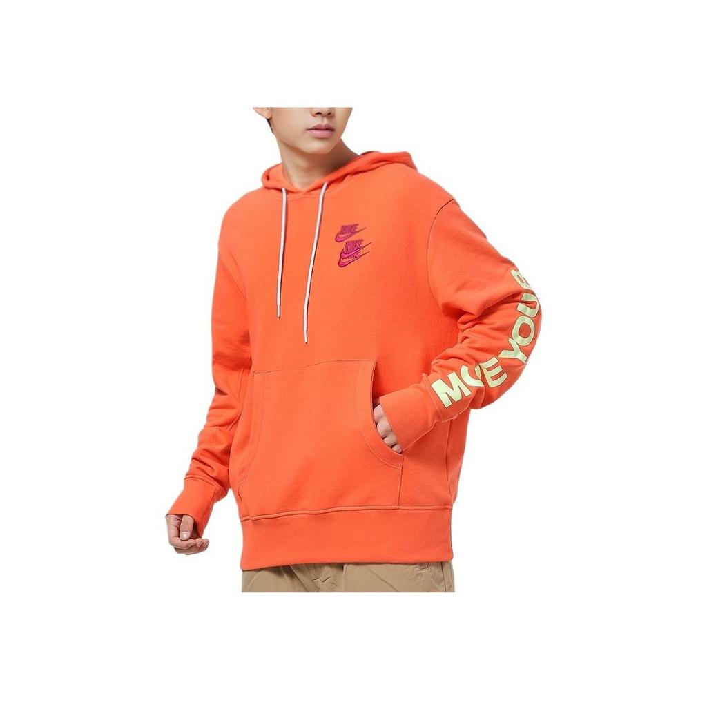 Nike Smiley World Tour Print Hoodie Men Tops Orange DA0932-842