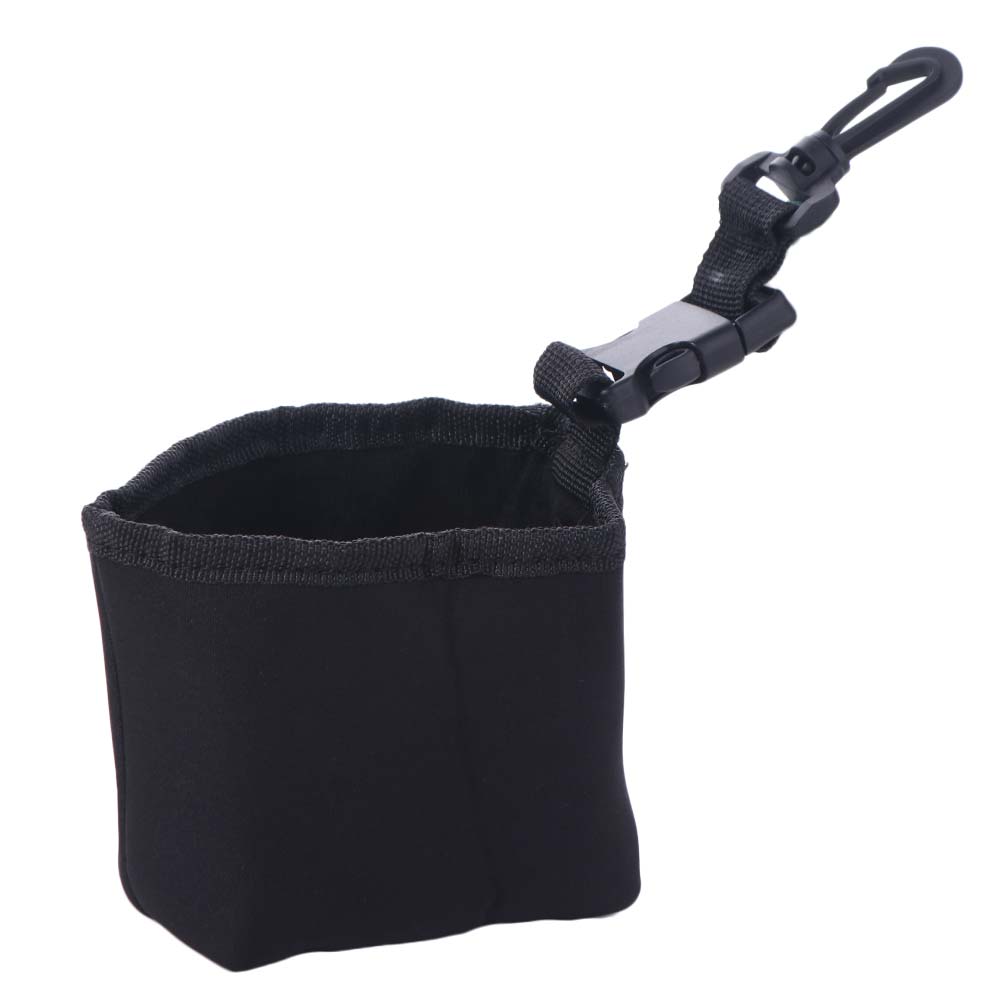 Leak-Proof Golf Cleaning Bag With Detachable Clip Black Golf Ball Scrub Bag Washable Easy To Carry Golf Club Wash Bag