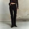 Womens Low Rise Flared Jeans Slim Fit Vintage Style Casual Trousers Cotton Blend Stretch Denim Pants