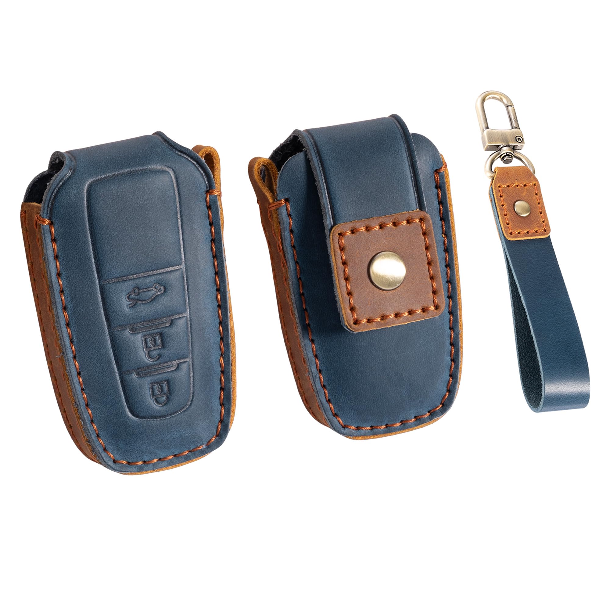 

Чехол для ключа Prius 50-й серии, Натуральная кожа, C-HR, Чехол для ключа New Corolla, RAV4 50 синий