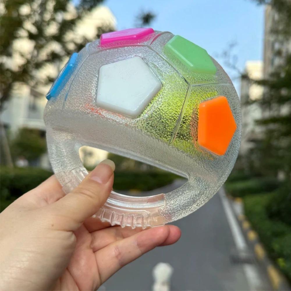 Dog Toys Soccer Ball with Handle Outside Squeaky Floating for Tug of War Dog Tug Toy for Small Mudiem Large Breed Playing Gifts