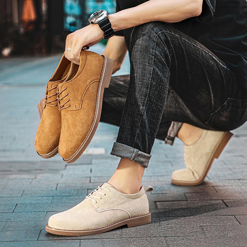 Fashion Men's Derby Shoe Oxford Lace Up Suede Leather Shoes Casual Shoes Outdoor Dress Shoes
