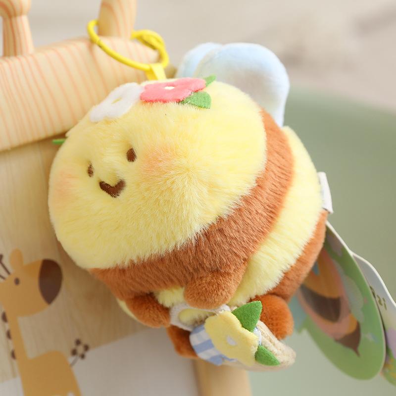 Sanfu Same Flower Basket Little Bee Doll Doll Plush Toy Bee Pendant Birthday Gift Grab Small Pendant