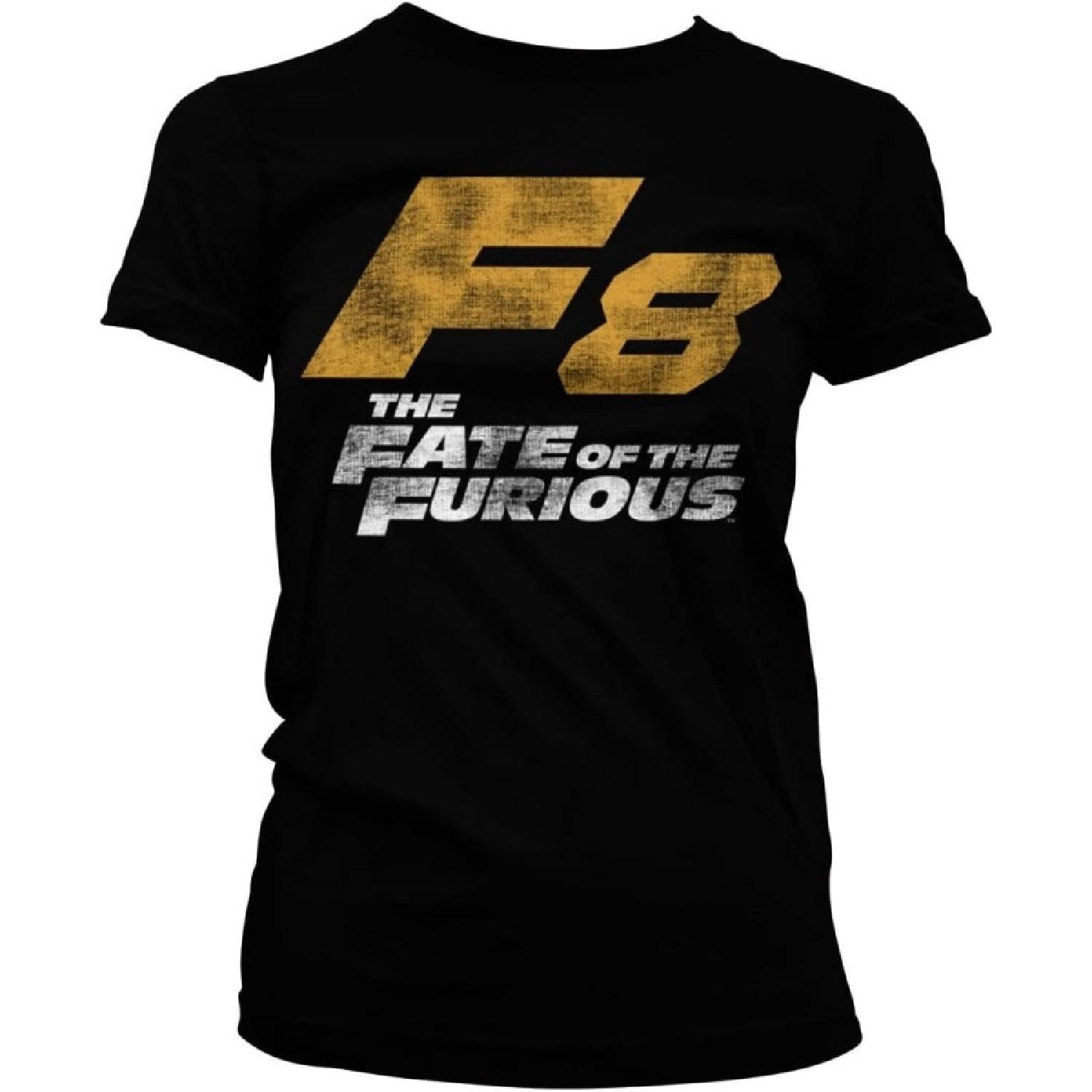 Fast & Furious Officially Licensed F8 Distressed Logo Women T-Shirt S