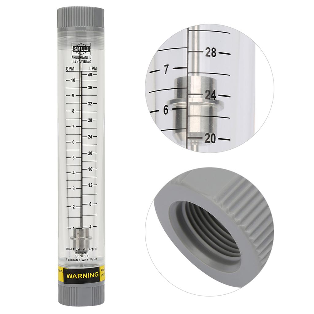 Flowmeter LZM-20G 1-10GPM Acrylic Tube Type Liquid Flowmeter Meter for Female G3/4in Meter Liquid Flowmeter