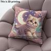 Cute Galaxy Kitten Throw Pillow Covers Pattern Cushion Cover Suitable For Sofa Bedroom Car Pillow Cover