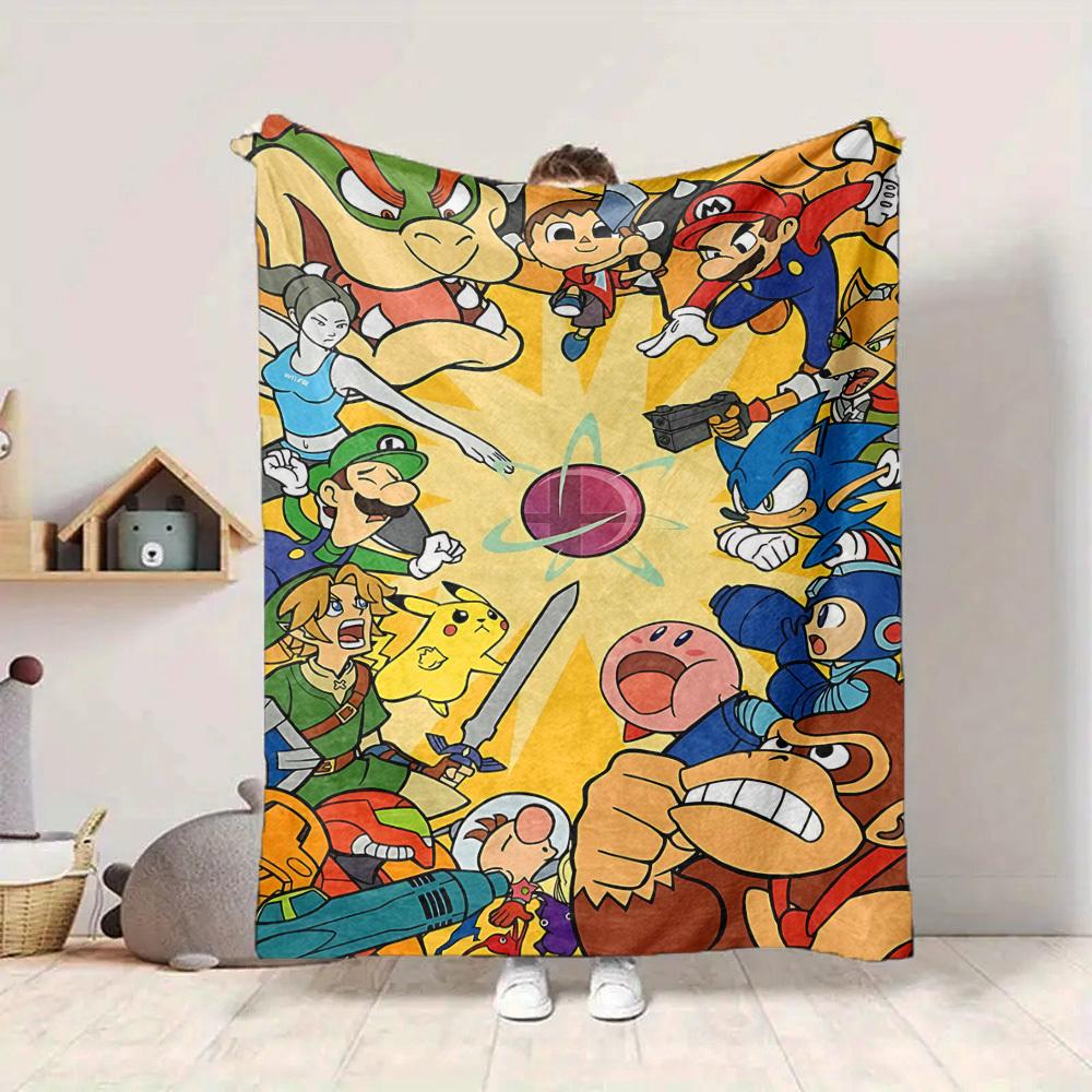 1 Stück Pokémon Gaming-Charaktere Weiche hautfreundliche Flanelldecke mit Digitaldruck, Verschiedene Größen erhältlich für Familie, Freunde, Geburtstag