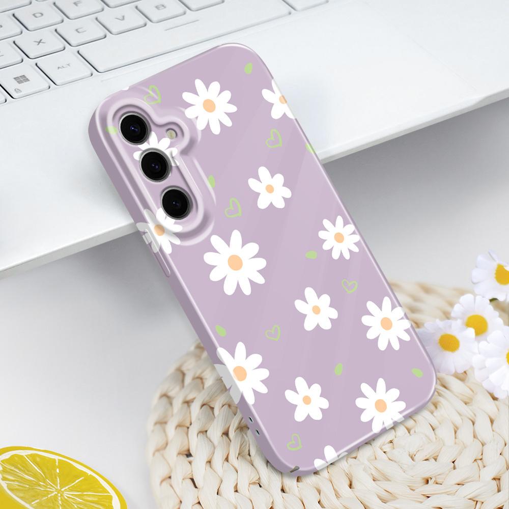 Tender Daisy Phone Case For Samsung Galaxy S25 S24 S23 S22 S21 S20 Plus Ultra FE 5G Film Hard Cover