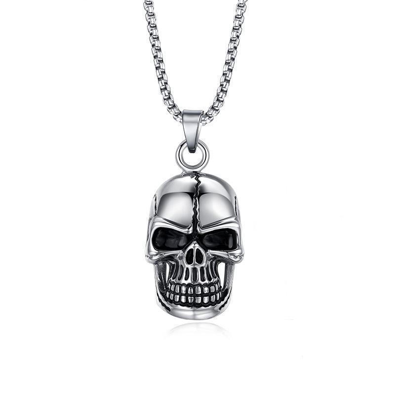 Retro Double Dragon War God Cross Pendant Necklace with Inlaid Diamond - Titanium Steel Jewelry