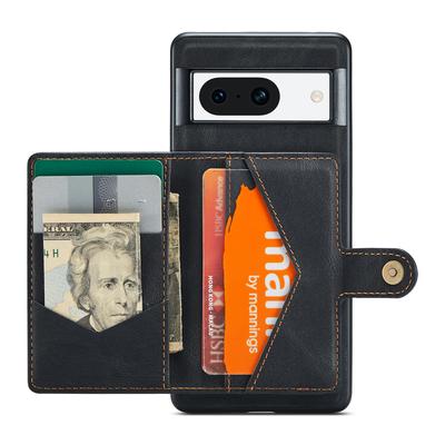 For Google Pixel 8a Case Leather+TPU Retro Phone Cover Detachable Magnetic Back Card Pocket
