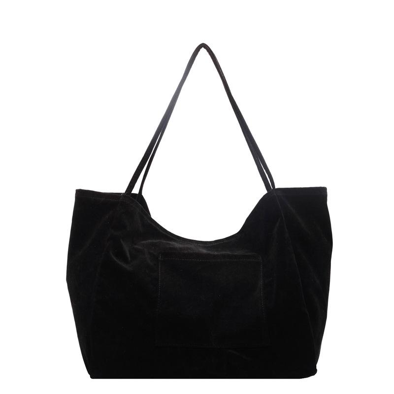 

Frosted retro bag women s large-capacity new autumn and winter Maillard retro shoulder shopping bag commuter bag to work чёрный