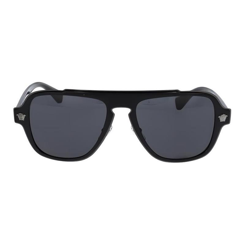 Versace Full frame design metal square sunglasses same style for men and women, black 18384568 VE2199 100187 56 18-black 56