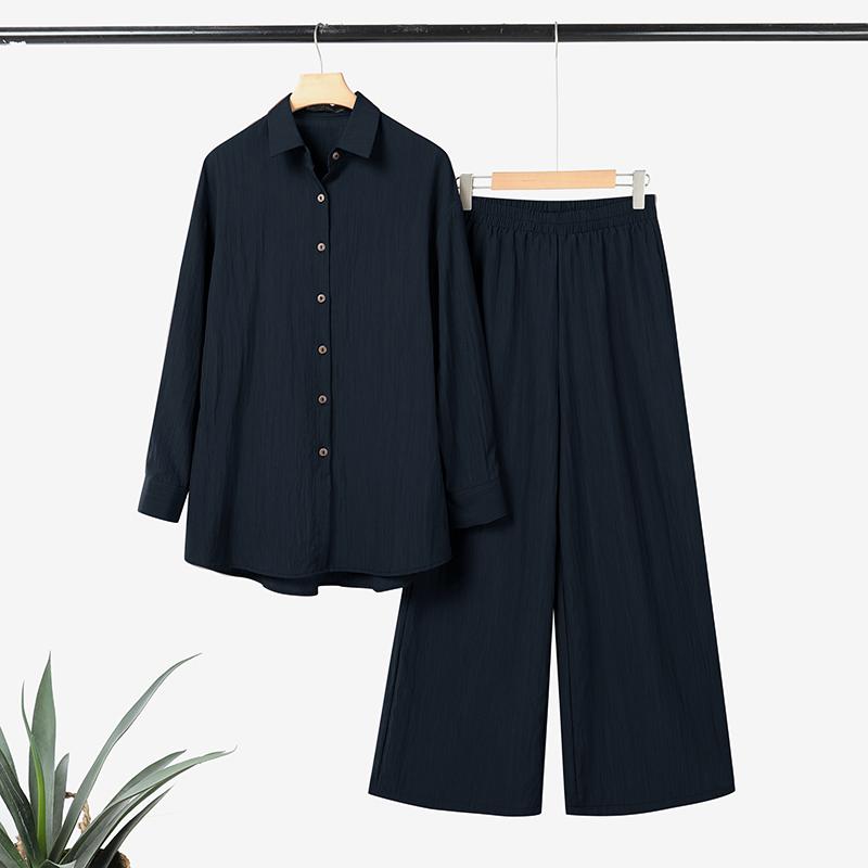 ZANZEA Women Long Sleeve Blouse and Pants Casual Two Piece Suit Sets