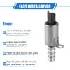 2 Pcs Oil Control Variable Valve Timing VVT Solenoid Compatible for Mini Cooper 2002-2015, Durable Metal Silver Tone Black Oil Control VVT Valve