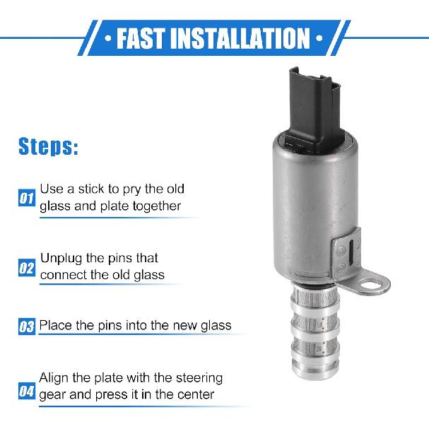 2 Pcs Oil Control Variable Valve Timing VVT Solenoid Compatible for Mini Cooper 2002-2015, Durable Metal Silver Tone Black Oil Control VVT Valve