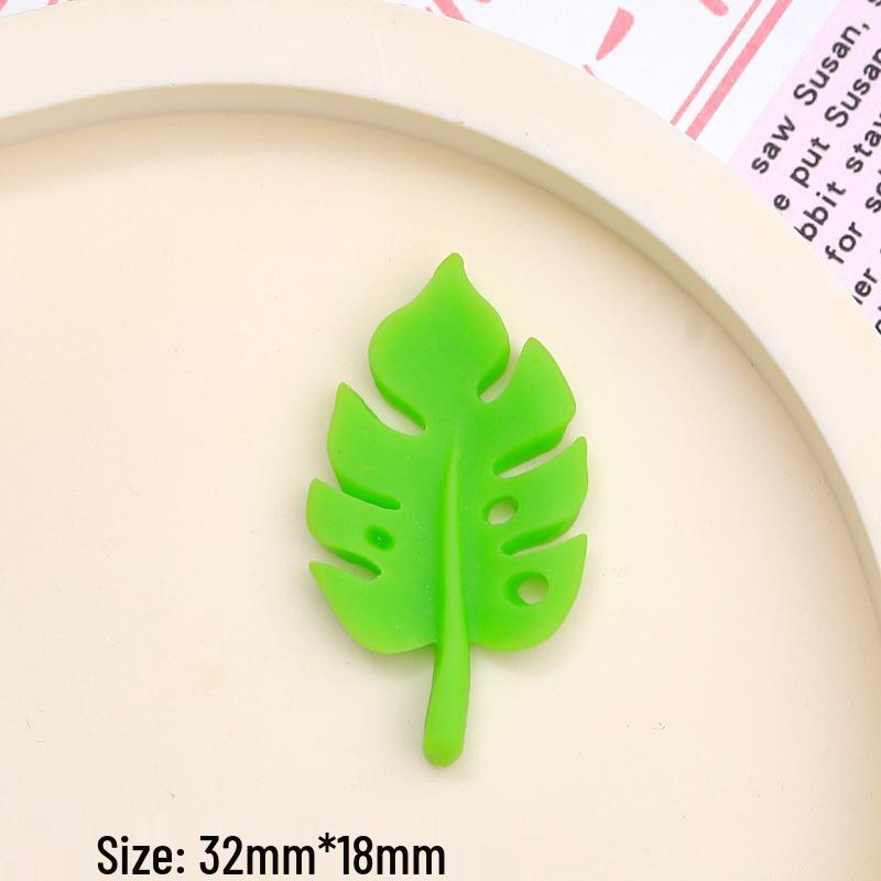 Childlike Leaf-Themed Resin DIY Ornaments: Cartoon Hair Clips & Croc Charms