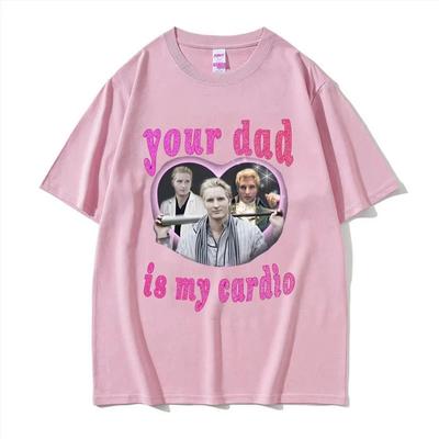 Twilight Carlisle Cullen "Your Dad Is My Cardio" Glitter Heart Graphic Oversized T-Shirt | Vampire Movie Fan Meme Streetwear Tee