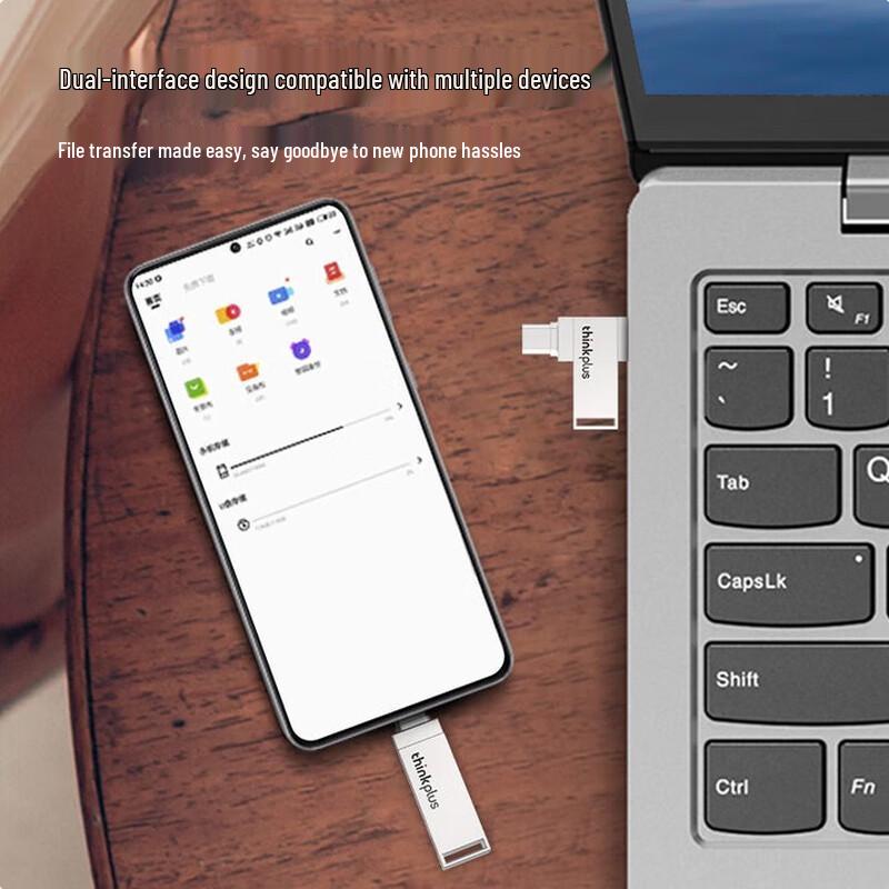 Lenovo ThinkPlus MU90 Dual-Interface USB 3.2 Type-C Metal Flash Drive