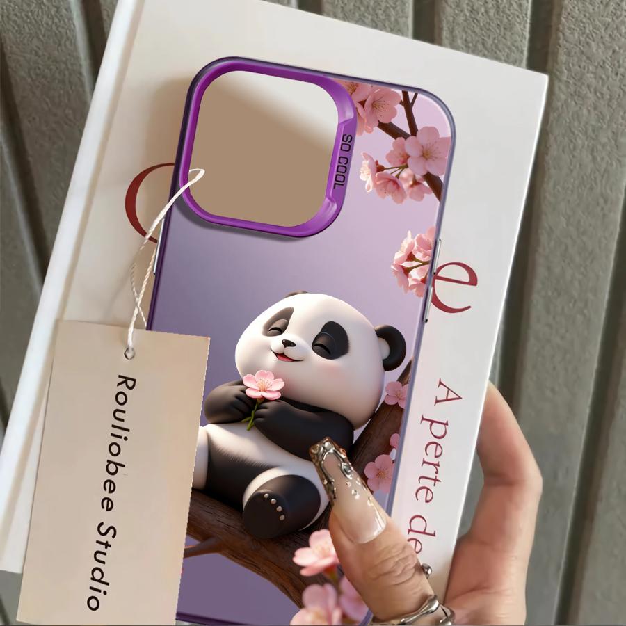 Chubby Panda Back Phone Cover Case for iPhone 17 Pro Max 11 XS 13 Pro XR 12 Air 15 Plus 16 14