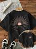 Doublesided Printed Shortsleeve Tshirt With Sun Design Egirl Korean Fashion Graphic Tees Tops Unisex Clothing
